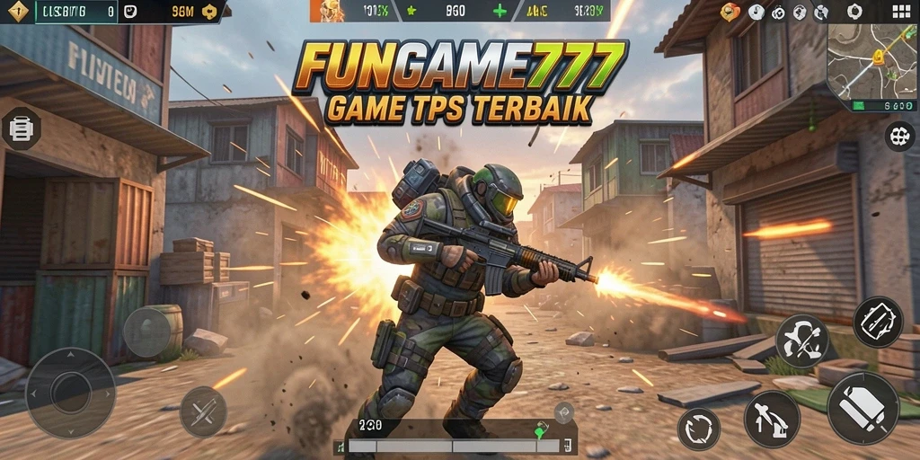 Screenshot gameplay <strong>FUNGAME777</strong> menampilkan aksi seru di medan perang.