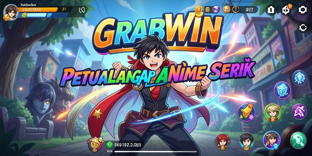 Tampilan screenshot gameplay GRABWIN yang menakjubkan dengan karakter anime.