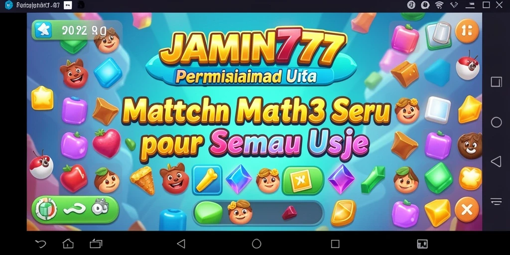 Tampilan gameplay seru dalam JAMIN777 dengan tantangan Match-3 yang menarik.