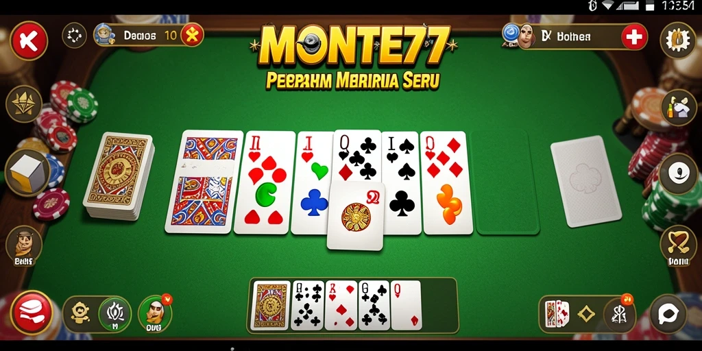 Tangkapan layar gameplay MONTE77 menampilkan suasana seru permainan Domino.