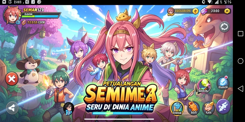 Tampilan gameplay seru dari SEMAR123 di dunia Anime.