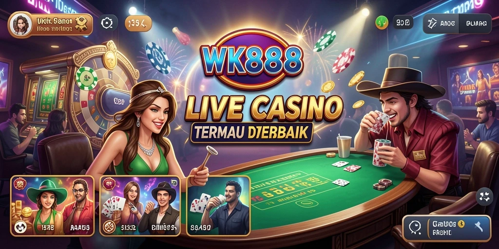 Tampilan gameplay Live Casino yang seru dan interaktif di WK888.