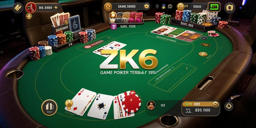 Tampilan gameplay seru di ZK6 dengan suasana Poker yang menantang.
