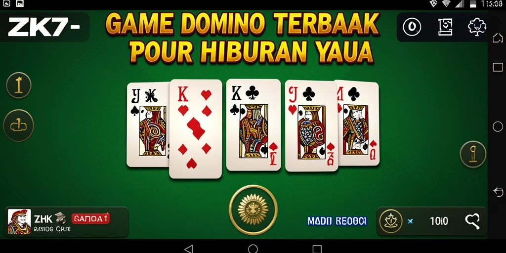 Screenshot utama ZK7 menampilkan aksi seru permainan Domino.